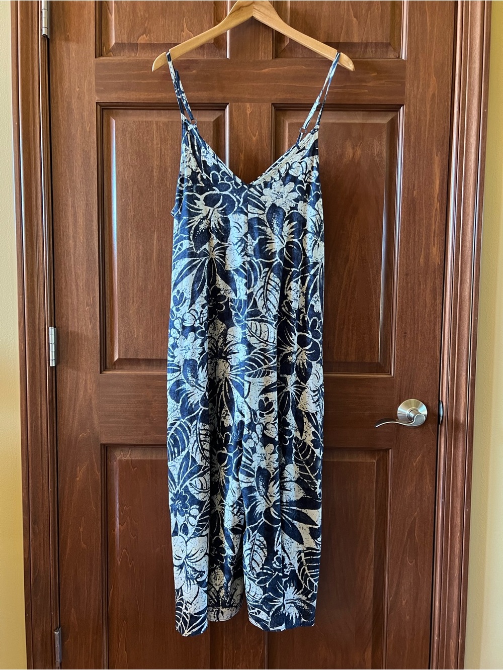 Jams World Easy Jumpsuit Koa Indigo Print Navy & Cream Size L